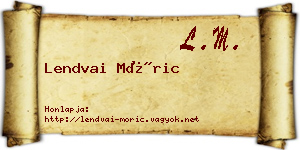 Lendvai Móric névjegykártya